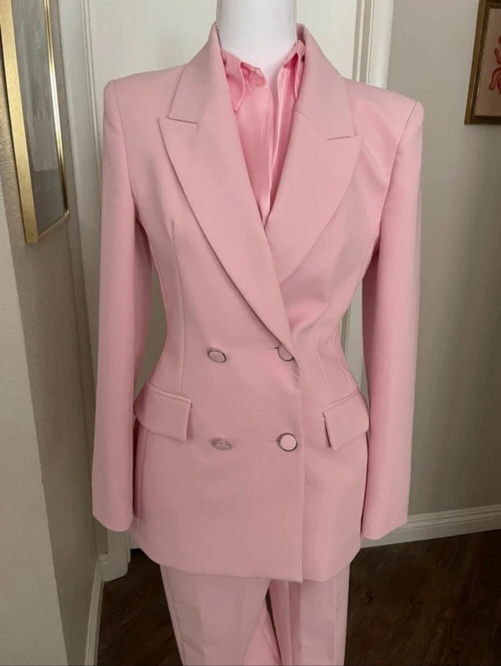 Zara Tailored Pink Suit 3 Pieces